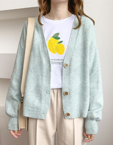 Autumn Winter Women Sweater Cardigans Oversize V neck Knit Cardigans