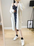autumn and winter new women's loose large size long sleeve knitted cardigan in long sweater coat