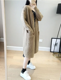 autumn and winter new women's loose large size long sleeve knitted cardigan in long sweater coat