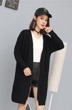 autumn and winter new women's loose large size long sleeve knitted cardigan in long sweater coat