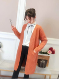 autumn and winter new women's loose large size long sleeve knitted cardigan in long sweater coat