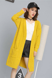 autumn and winter new women's loose large size long sleeve knitted cardigan in long sweater coat