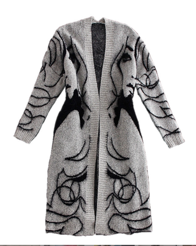 Autumn Winter Fashion Women Long Sleeve loose knitting cardigan sweater