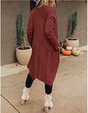 knitted cardigan sweater coat with long sleeves, pleated front placket and irregular hem