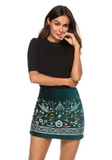 Gorgeous Mini Floral Embroidered Flare Skirt