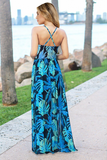 New Women's Deep V Neck Dress Floral Print Beach Floral Sling Maxi Dress