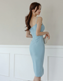 Summer Simple Sleeveless Sling High Waist Hollow Stitching Decorative Ruffle Women's Dresses