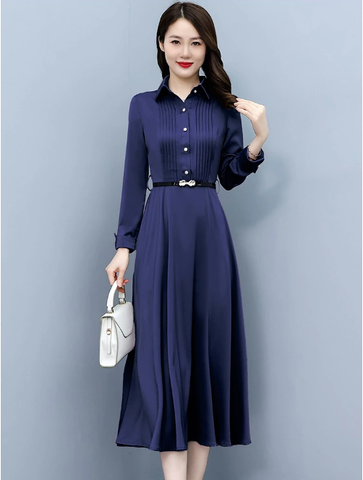Elegant Fashion Prom Tunics Pink Long Sleeve Casual Party Evening Dresses