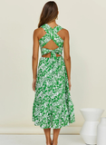 Bohemian Holiday Elegant Square Collar Long Sundress Sexy Bandage Backless Midi Dresses