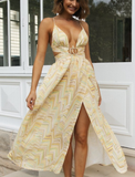 A-line Long Dress Summer Boho Smock Women Dress Sexy Beach Hollow Out Slip Dress