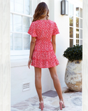 Summer Dress Women A-line Floral Print Female Boho Mini Dress