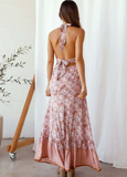 New Deep V-neck Halter Bandage A-line Beach Dress