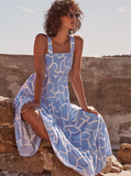 New Bohemian Strapless Women Summer Dress A-line Print Beach Long Dresses