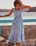 New Bohemian Strapless Women Summer Dress A-line Print Beach Long Dresses
