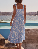 New Bohemian Strapless Women Summer Dress A-line Print Beach Long Dresses