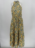 Elegant Sexy Beach Long Dress Women Fashion Print Flowers Strap Ladies Halter Boho Dress