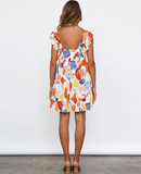 Loose Print Women Dress Summer New Female Strap Mini Dresses