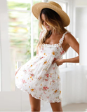 New Boho Elegant Ruffle Print Women Summer Mini Dress Beach Casual Floral Ladies Sundress