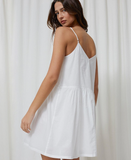 Strap Sexy White Dresses V Neck Summer Casual Home Nightwear Mini Cotton Sundress