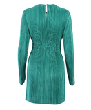 Long Sleeve Eyelet Elegant Dress Ladies Back Keyhole Spring Elastic Female Dress