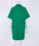 Half Sleeves Split Casual Loose Dress Summer Pockets Oversized Dress