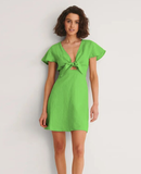 Bow Hollow Flying Sleeves Pencil Dress Mini High Waist Holiday Slim Elegant Dresses