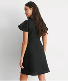 Bow Hollow Flying Sleeves Pencil Dress Mini High Waist Holiday Slim Elegant Dresses