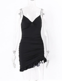 Silk Sexy Backless Sling y2k Skirt Spaghetti Strap Backless Tight Waist Club Party Dresses