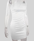 Fluffy Collar Dresses for Women Satin Off Shoulder Mini Beach Bodycon Dress