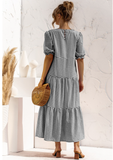 New Women Summer Long Dress Lady Elegant Casual Plaid Loose Party Maxi Dress