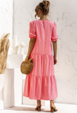 New Women Summer Long Dress Lady Elegant Casual Plaid Loose Party Maxi Dress