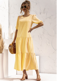 New Women Summer Long Dress Lady Elegant Casual Plaid Loose Party Maxi Dress