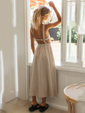 New Strap Backless Long Dress Elegant Retro Dress Sexy Spaghetti Strap Dress
