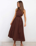 New Strap Backless Long Dress Elegant Retro Dress Sexy Spaghetti Strap Dress