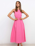 New Strap Backless Long Dress Elegant Retro Dress Sexy Spaghetti Strap Dress