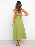 New Strap Backless Long Dress Elegant Retro Dress Sexy Spaghetti Strap Dress