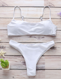 Europe and America sexy split strap solid color bikini