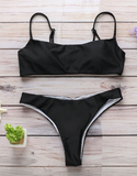 Europe and America sexy split strap solid color bikini
