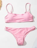 Europe and America sexy split strap solid color bikini