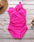 flounced one-shoulder bikini swimsuit