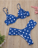 sexy high waist triangle split bikini