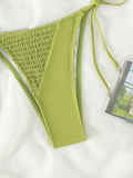 new sexy pleated bikini solid color neck strap sexy split swimsuit