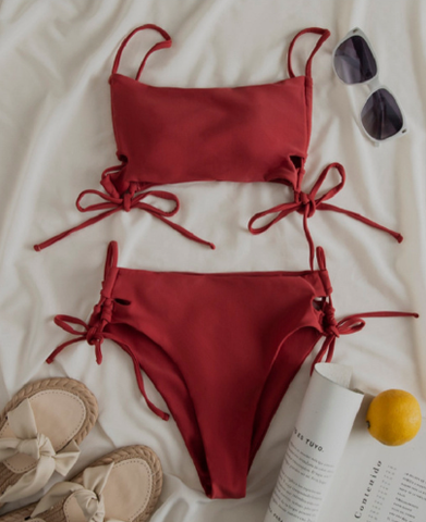 new rope sling sexy solid color bikini