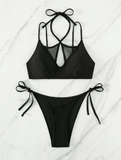 new European and American mesh split sexy swimsuit bikini