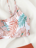 New printed tube top with chest pad high waist thong bikini