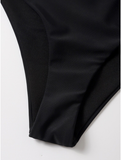 new shoulder sexy solid color triangle slim split beach bathing suit