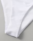 new shoulder sexy solid color triangle slim split beach bathing suit
