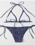new lace-up neck sexy backless printed floral bikini