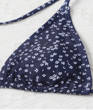 new lace-up neck sexy backless printed floral bikini