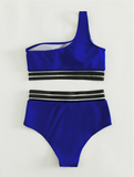 Summer One-shoulder solid color wide-brimmed sexy triangle swimsuit